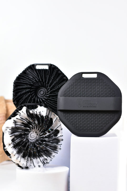 Body Armoury Black Body Scrubber — Gear Up. Scrub Strong.