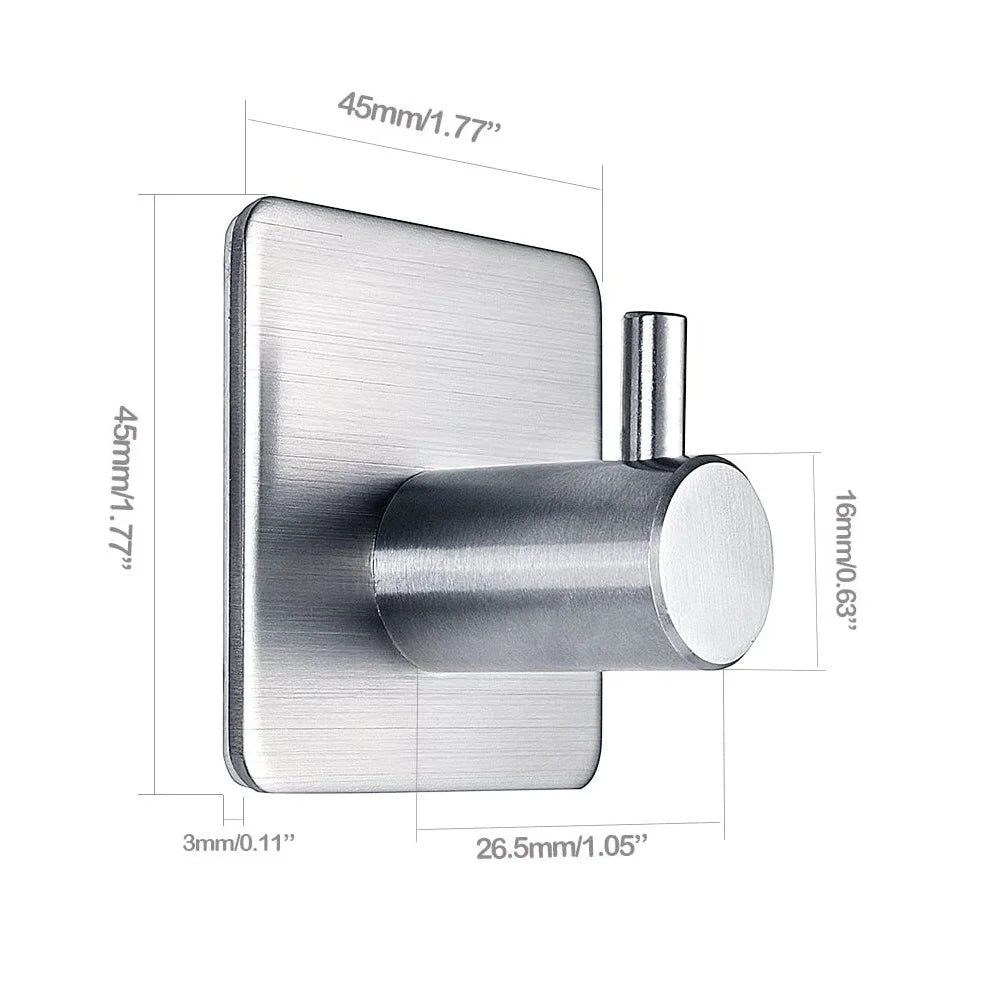 Self-Adhesive Waterproof Stainless Steel Hooks