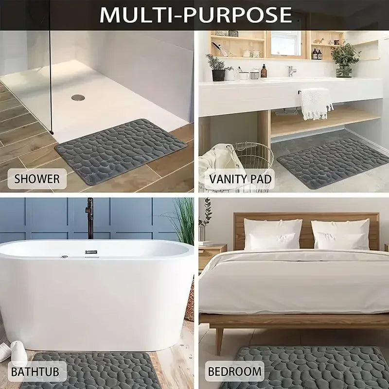 3D Non-Slip Bathroom Mat - Soft Memory Foam Comfort
