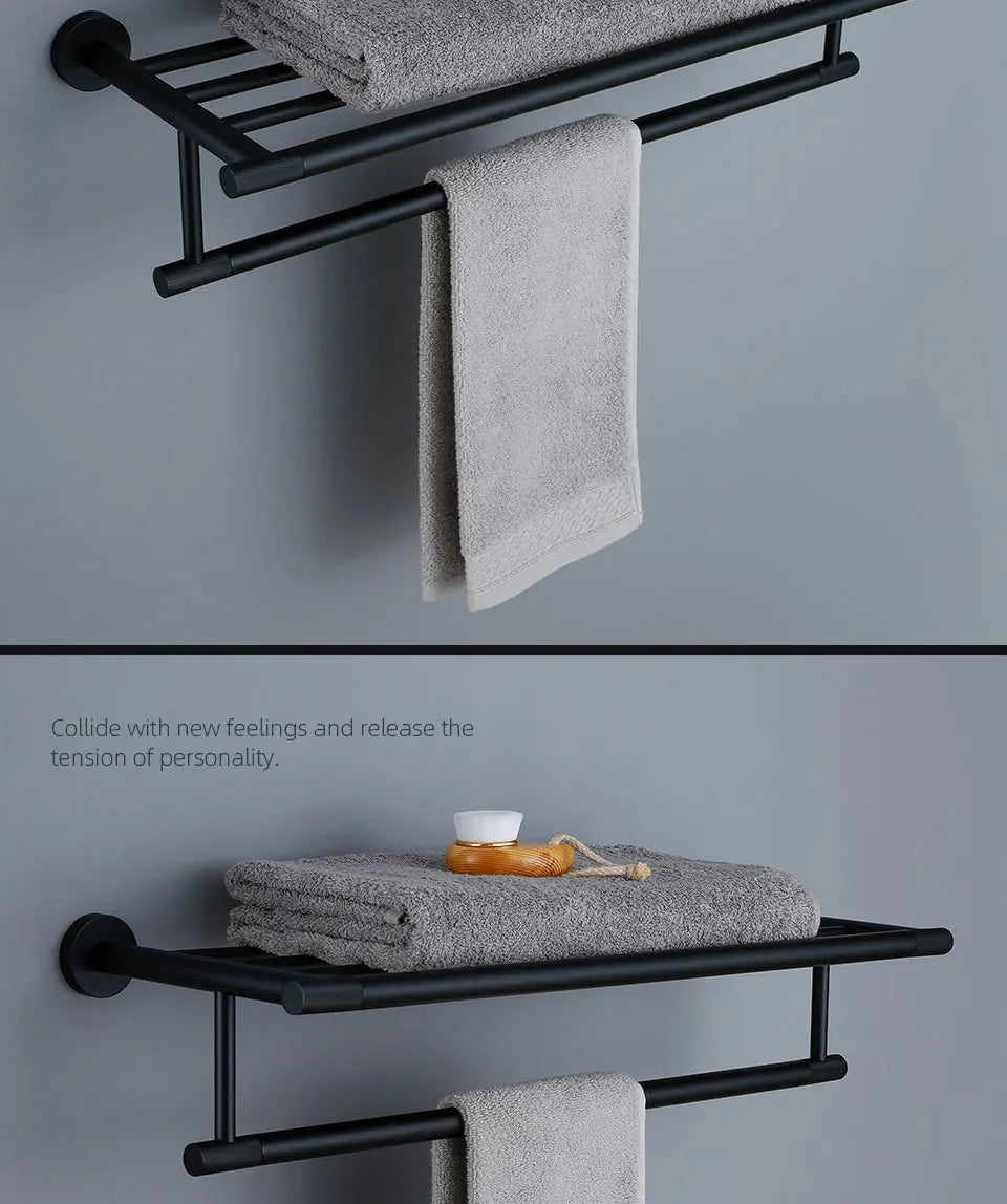 Matte Black Knurled Bathroom Accessories