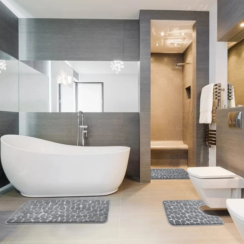 Bathroom mats sets of 2 or 3 pcs(1 Toilet cover, bottom toilet mat or 1 bathroom mat)