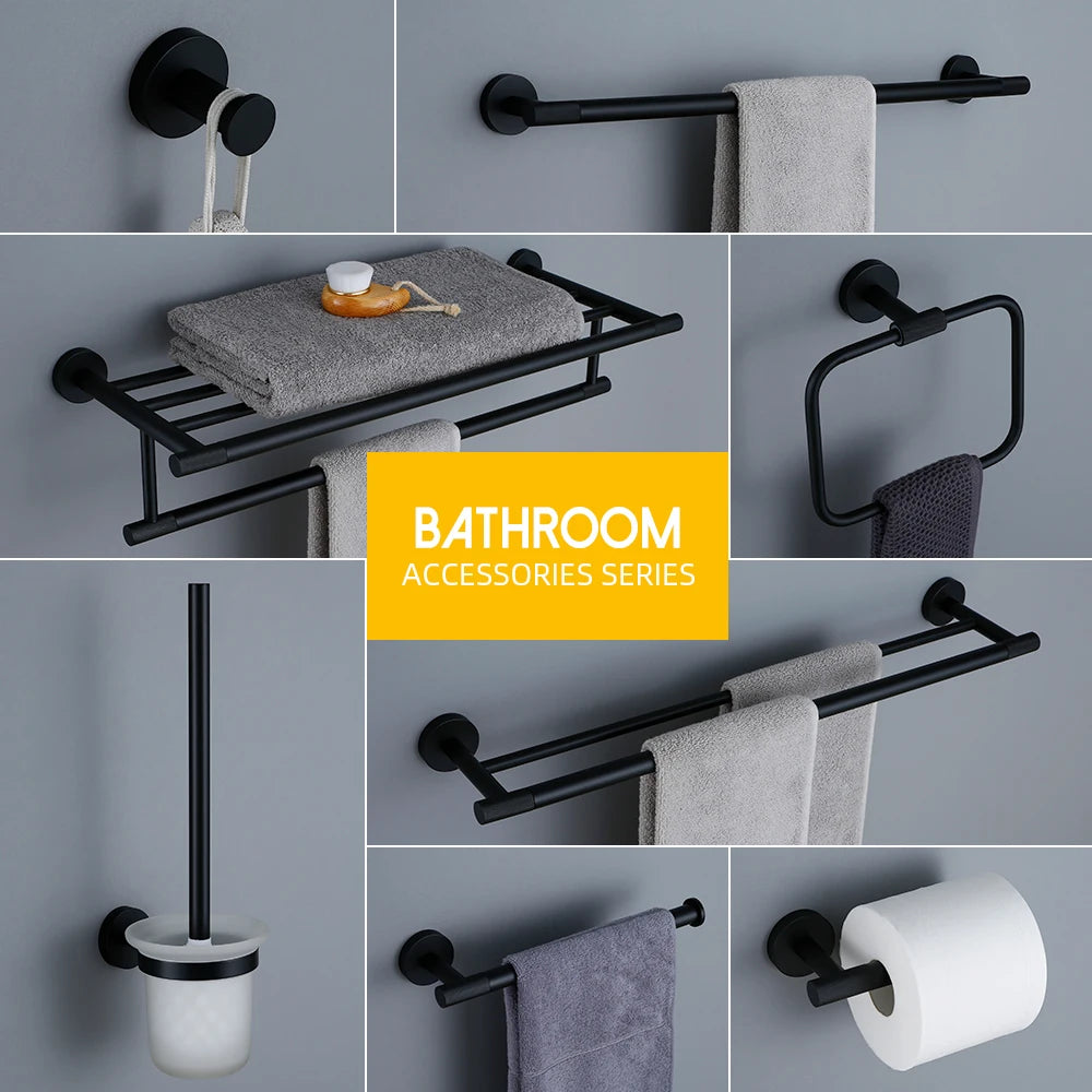Matte Black Knurled Bathroom Accessories