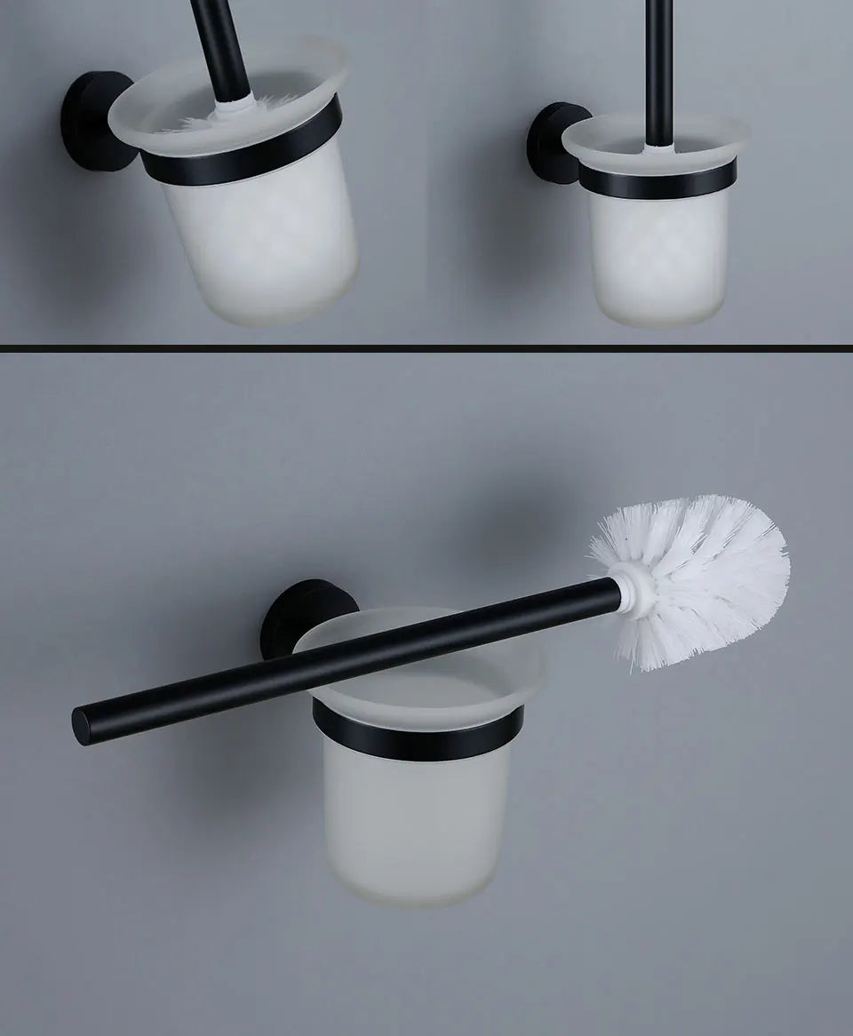 Matte Black Knurled Bathroom Accessories