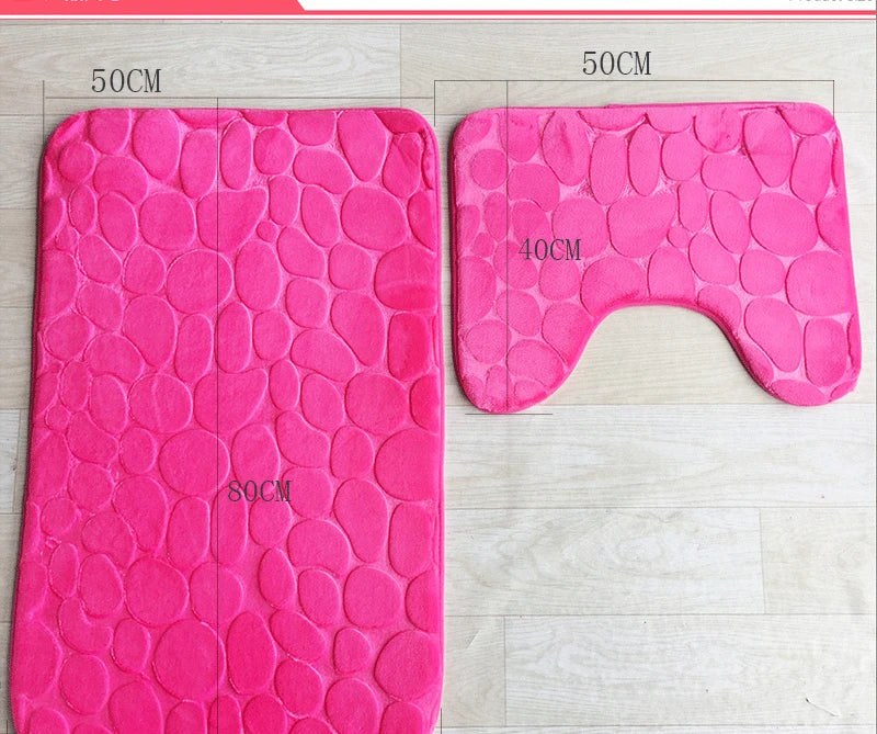 Bathroom mats sets of 2 or 3 pcs(1 Toilet cover, bottom toilet mat or 1 bathroom mat)