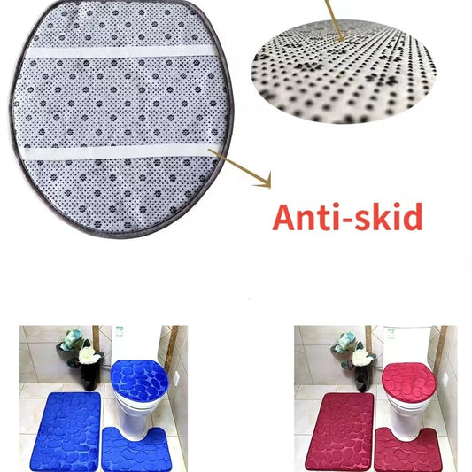 Bathroom mats sets of 2 or 3 pcs(1 Toilet cover, bottom toilet mat or 1 bathroom mat)