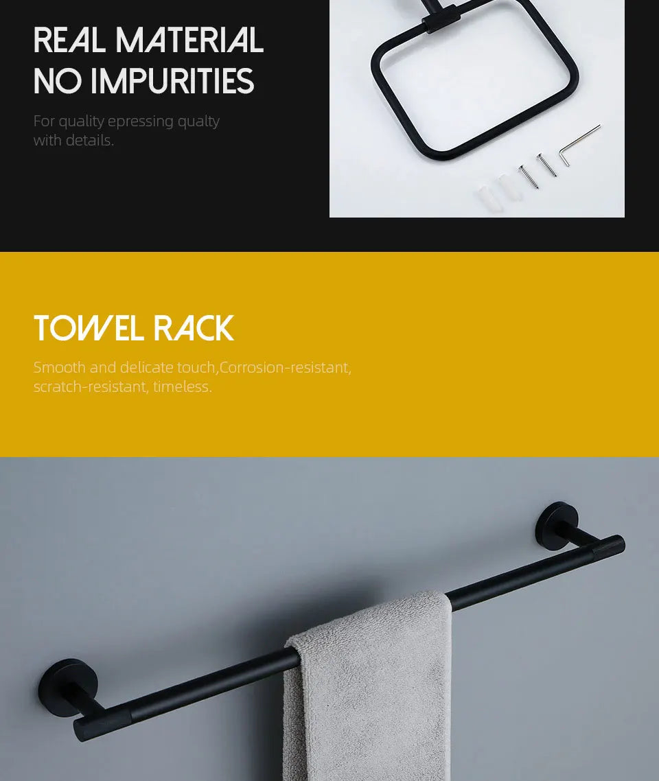 Matte Black Knurled Bathroom Accessories