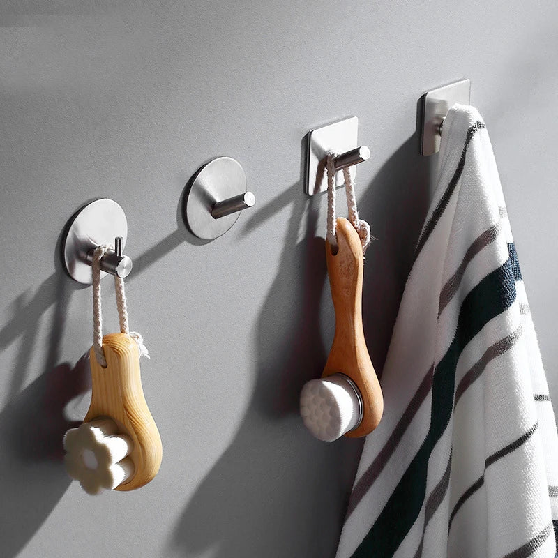 Self adhesive bathroom hooks