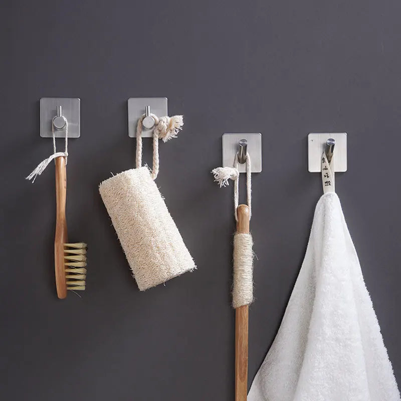 Self adhesive bathroom hooks