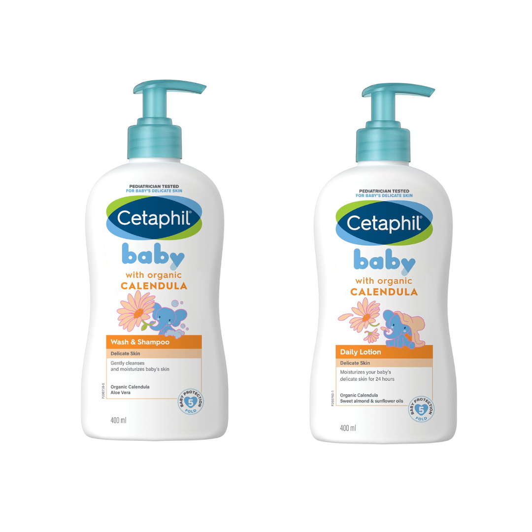Cetaphil Baby Wash and Shampoo & Baby lotion with Organic Calendula