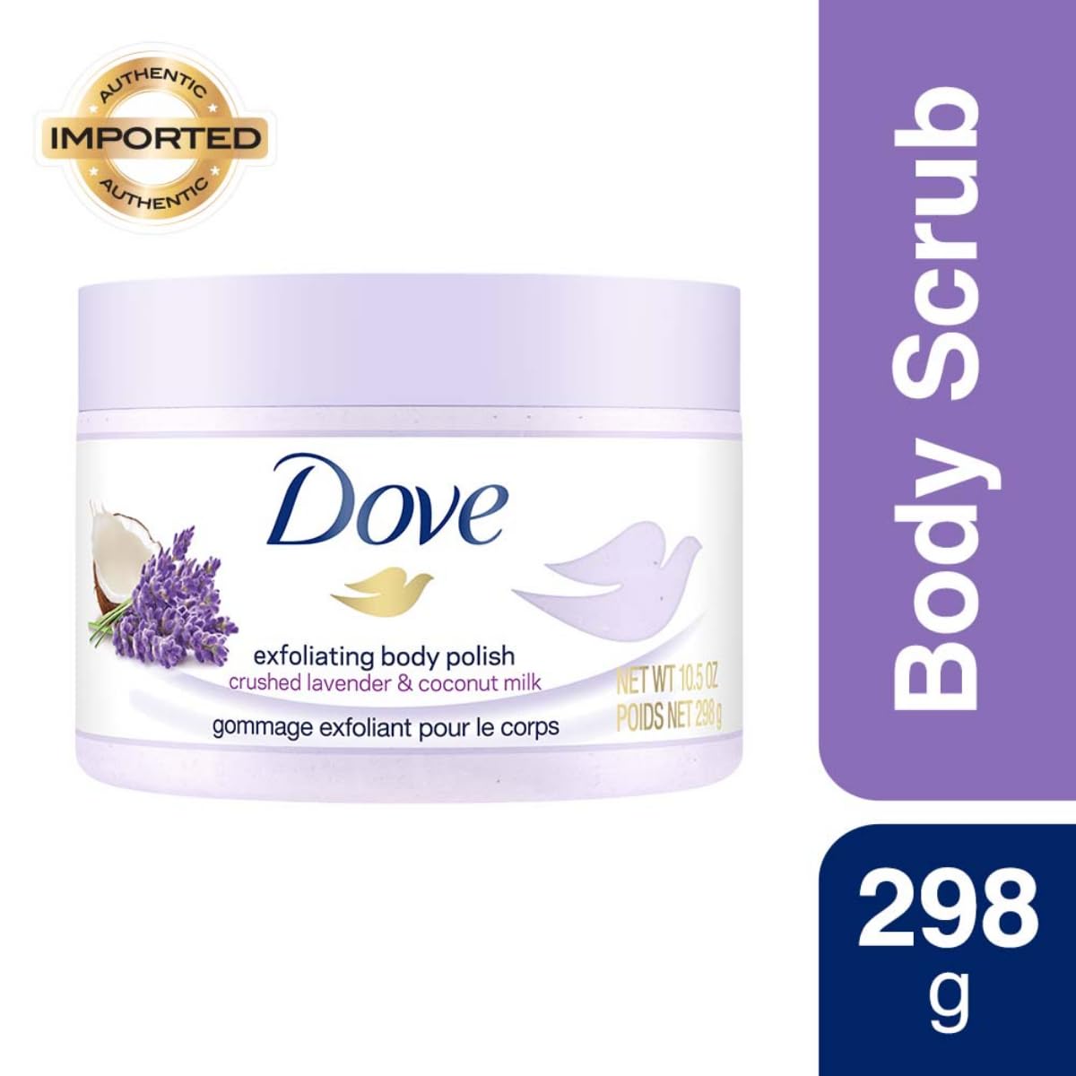Dove Exfoliating Body Polish Scrub with Crushed Lavender & Coconut Milk