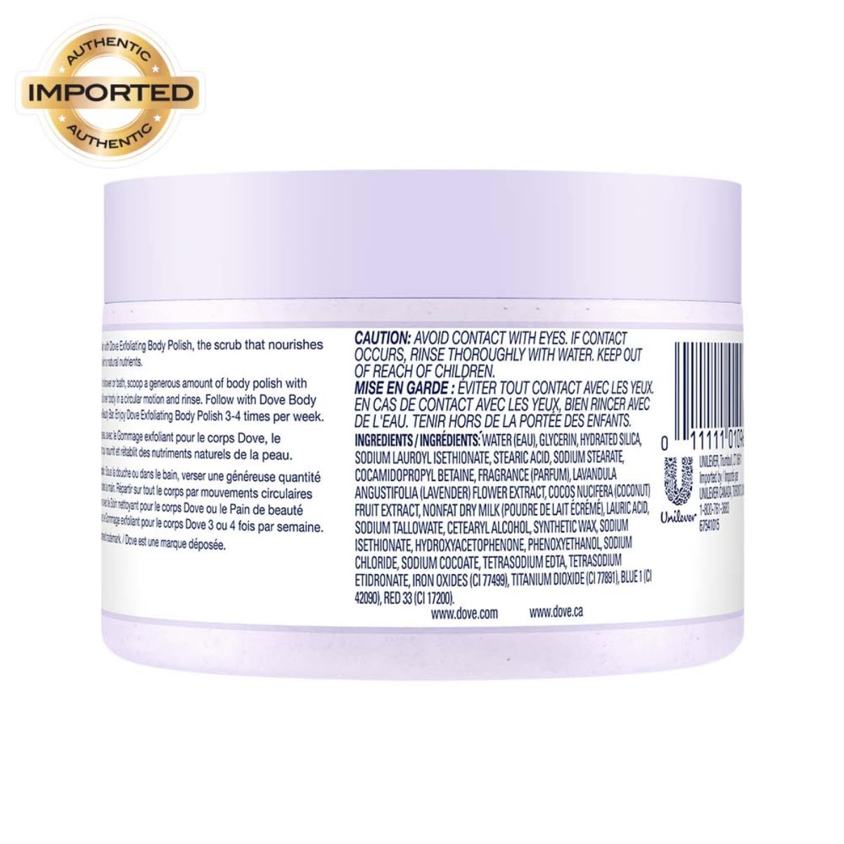 Dove Exfoliating Body Polish Scrub with Crushed Lavender & Coconut Milk