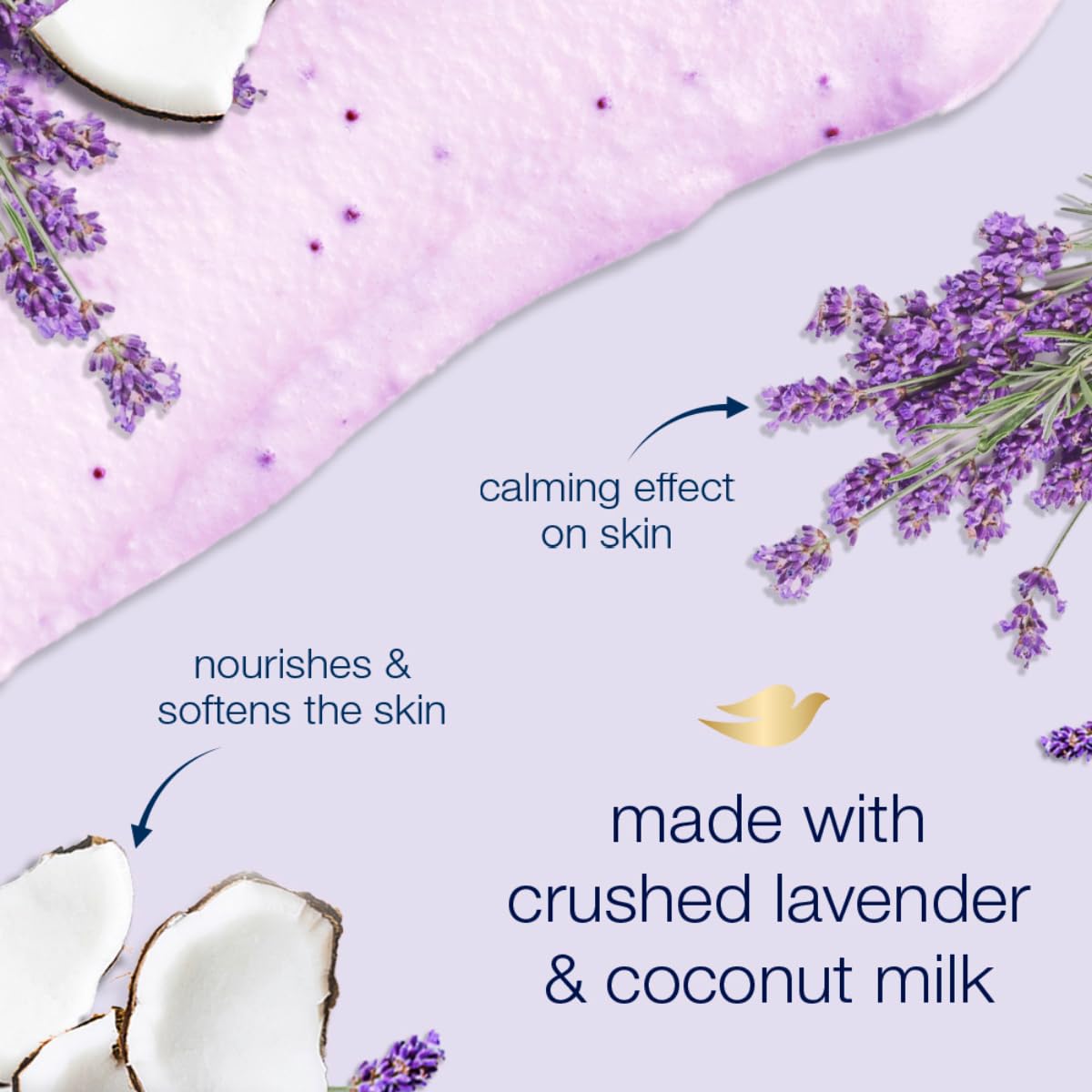 Dove Exfoliating Body Polish Scrub with Crushed Lavender & Coconut Milk