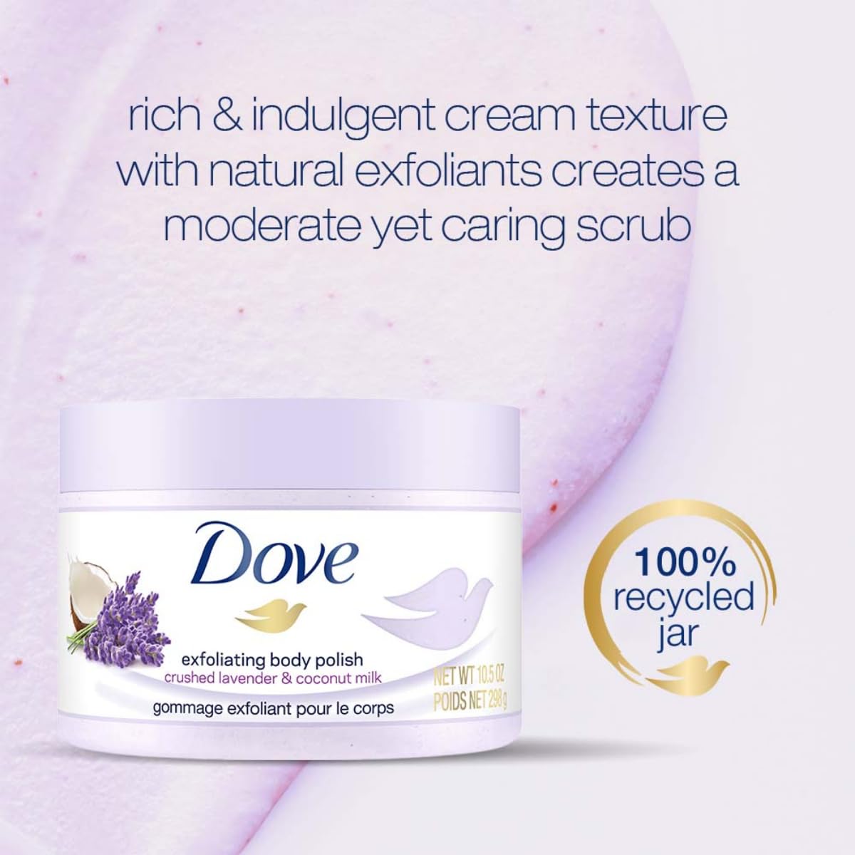 Dove Exfoliating Body Polish Scrub with Crushed Lavender & Coconut Milk