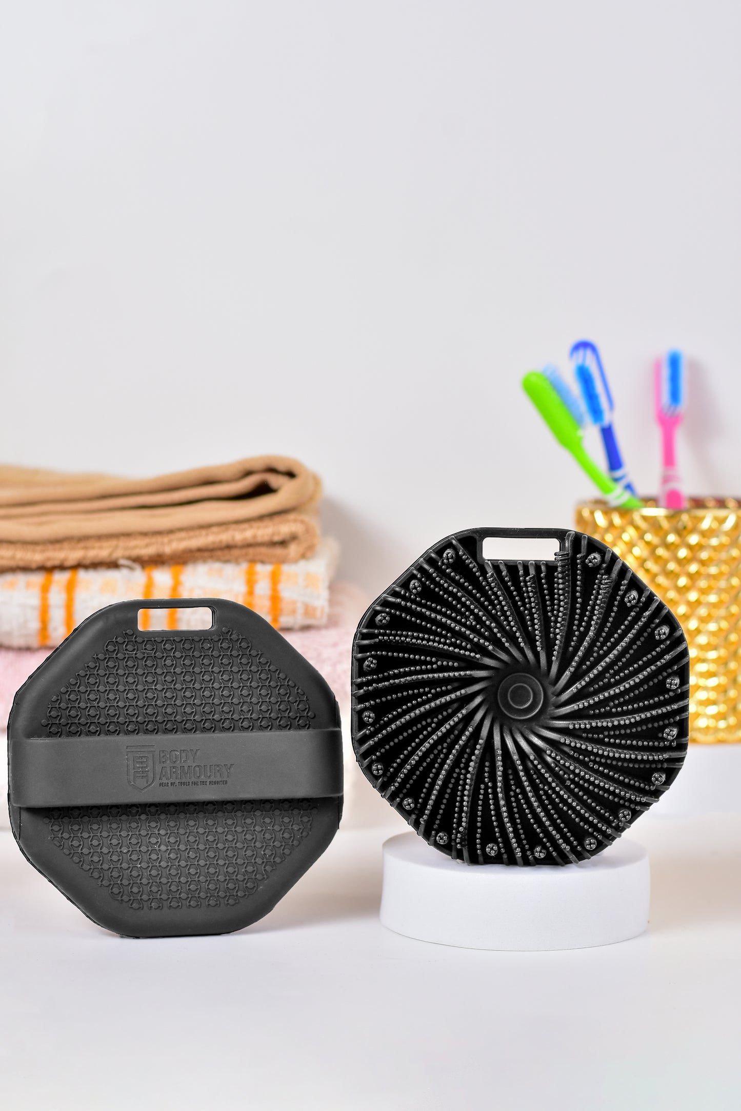 Body Armoury Black  Body Scrubber — Gear Up. Scrub Strong.