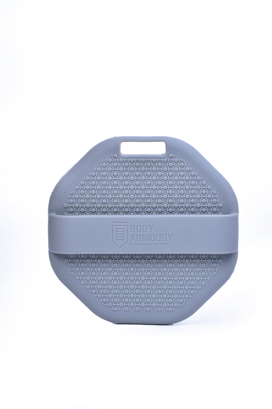 Body Armoury Grey Body Scrubber — Gear Up. Scrub Strong.