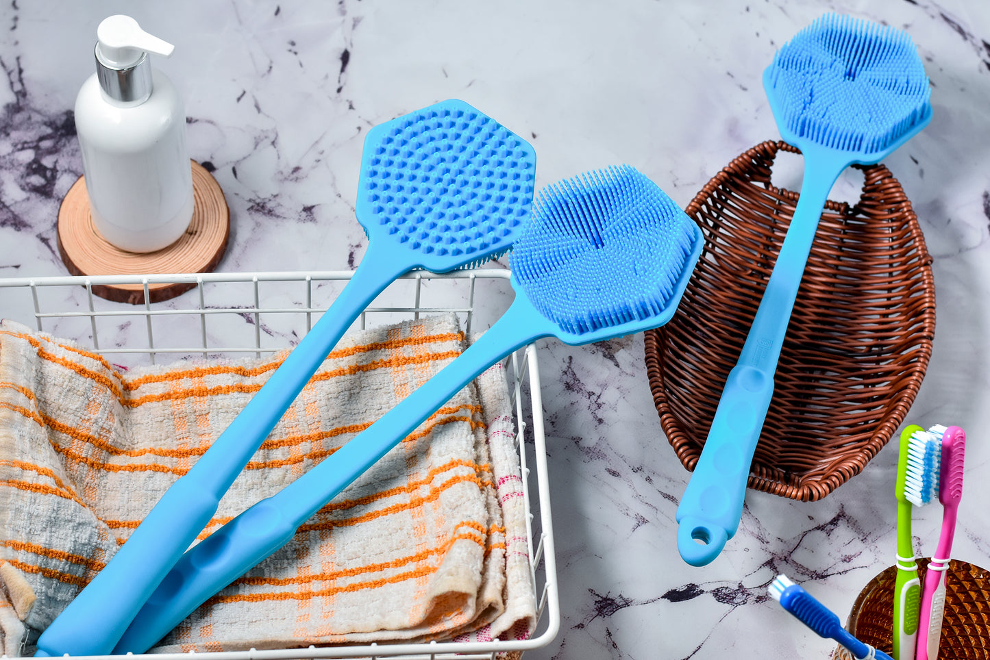 Body Armoury Silicone Back Scrubber (Blue)