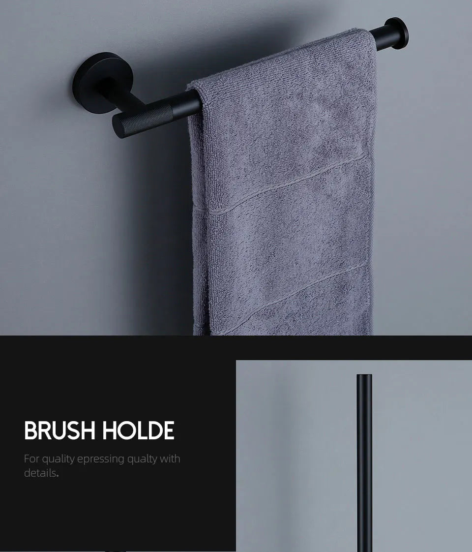 Matte Black Knurled Bathroom Accessories