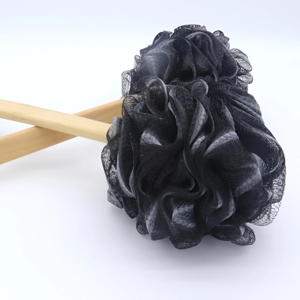Black Bamboo Bathing Loofah with handle