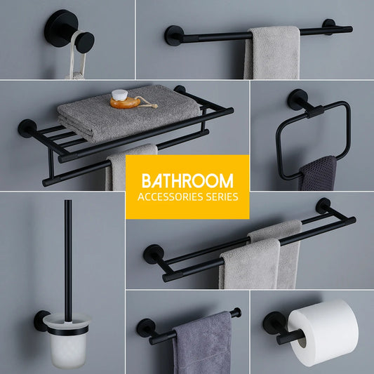 Matte Black Knurled Bathroom Accessories