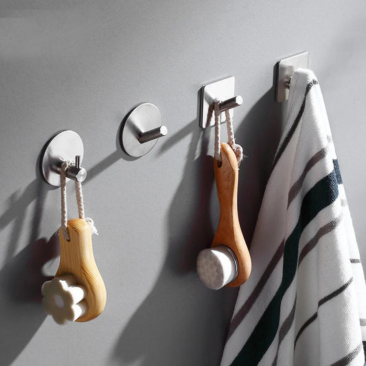 Self adhesive bathroom hooks